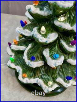 Vintage Ceramic Snow Flocked Christmas Tree Large 22 Tall