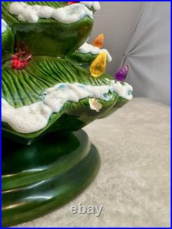 Vintage Ceramic Snow Flocked Christmas Tree Large 22 Tall