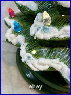 Vintage Ceramic Snow Flocked Christmas Tree Large 22 Tall