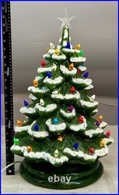 Vintage Ceramic Snow Flocked Christmas Tree Large 22 Tall