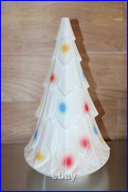 Vintage Christmas Blow Mold White Tree Plastic Indoor 15 x 8.5