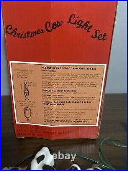 Vintage Christmas Cow Bell Tree Lights Blow Mold Retro 50's Super Rare Works