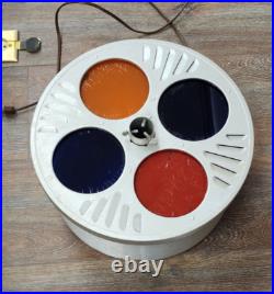 Vintage Christmas EVERGLEAM TRI-LITE REVOLVING Aluminum Tree Stand WORKING