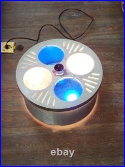 Vintage Christmas EVERGLEAM TRI-LITE REVOLVING Aluminum Tree Stand WORKING