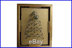 Vintage Christmas Framed Picture Christmas Tree Lighted Jewelry 28 x 22