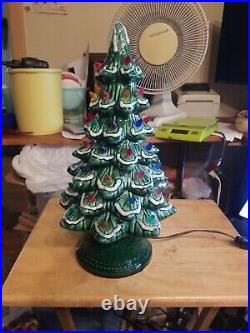 Vintage Christmas Green Ceramic Lighted Tree-rare, California Originals, 17 Box