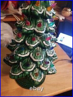 Vintage Christmas Green Ceramic Lighted Tree-rare, California Originals, 17 Box