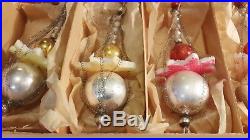 Vintage Christmas New Year tree decorations Set GDR German Times USSR 1960s
