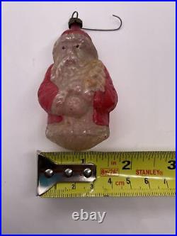 Vintage Christmas Ornament Santa Claus with Tree, 3.5 inches, Mercury Glass, Blow