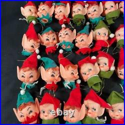 Vintage Christmas Pixie Elf Elves MCM Japan Ornaments Tree Topper Lot of 30