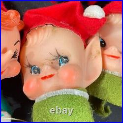 Vintage Christmas Pixie Elf Elves MCM Japan Ornaments Tree Topper Lot of 30