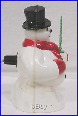 Vintage Christmas Royal Electric SNOWMAN with Tree Light 1950 Best I've Seen