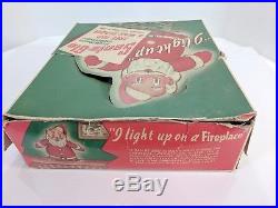 Vintage Christmas SANTA-GLO Light Up Tree Topper Wall Plaque Glolite Corp