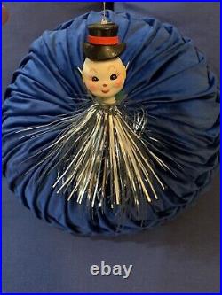 Vintage Christmas Snowman Tinsel Burst Tree Ornament Decor Japan