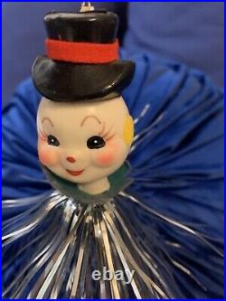 Vintage Christmas Snowman Tinsel Burst Tree Ornament Decor Japan