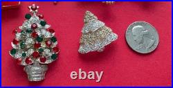 Vintage Christmas Tree Brooch Pin Lot T Book Piece Vero Lia Radko Bj Roma MCM 15