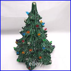 Vintage Christmas Tree Ceramic Large 21 with Power Cord No Base