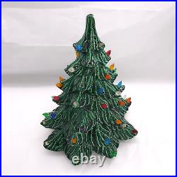 Vintage Christmas Tree Ceramic Large 21 with Power Cord No Base