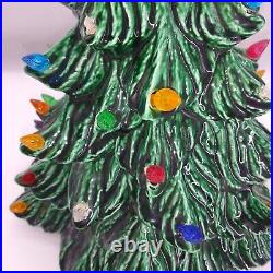 Vintage Christmas Tree Ceramic Large 21 with Power Cord No Base