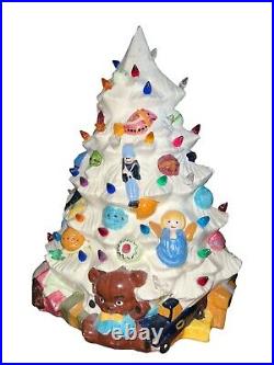 Vintage Christmas Tree Ceramichrome 1970's Hand Painted Calif USA