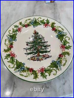 Vintage Christmas Tree Charger Plate Spode Buffet 13 Diam Earthenware England