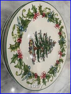 Vintage Christmas Tree Charger Plate Spode Buffet 13 Diam Earthenware England