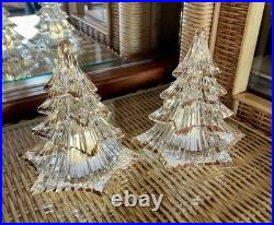 Vintage Christmas Tree Clear Glass Gold Trim Dalzell Viking Made In USA 1980s