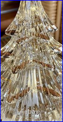 Vintage Christmas Tree Clear Glass Gold Trim Dalzell Viking Made In USA 1980s Vintage Christmas Tree Clear Glass Gold Trim Dalzell Viking Made In USA 1980s