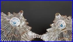 Vintage Christmas Tree Clear Glass Gold Trim Dalzell Viking Made In USA 1980s