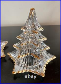 Vintage Christmas Tree Clear Glass Gold Trim Dalzell Viking Made In USA 1980s Vintage Christmas Tree Clear Glass Gold Trim Dalzell Viking Made In USA 1980s