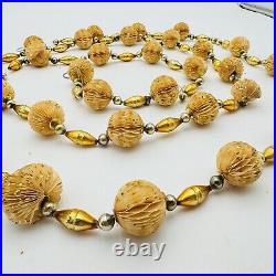 Vintage Christmas Tree Crepe Honeycomb Paper & Balls Garland Gold Ornament 102