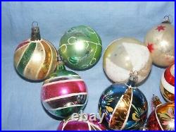 Vintage Christmas Tree Decorations Glass Baubles Rare Antique Glass x12 Coloured