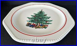 Vintage Christmas Tree Dinner Plates Sears Octagon Holiday Plates Set Of 8