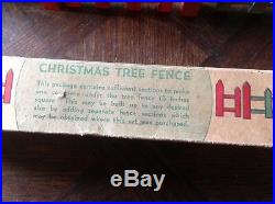 Vintage Christmas Tree Fence Putz Original Box Art Deco Graphics