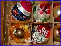 Vintage Christmas Tree Glass Concave Baubles/hanging Ornaments Xmas