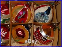 Vintage Christmas Tree Glass Concave Baubles/hanging Ornaments Xmas