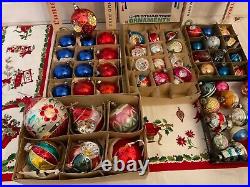 Vintage Christmas Tree Glass Ornaments Mixed Lot Estate Find