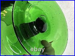 Vintage Christmas Tree Handblown Glass Candy Dish 3 Stackable &Lid Empoli MCM