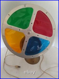 Vintage Christmas Tree Light Spartus 880 Rotating Color Wheel Works Aluminum