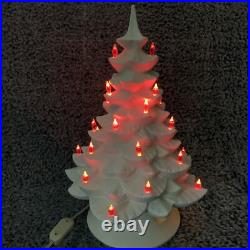 Vintage Christmas Tree Lighted Ceramic Mold White withRemovable Base 1970's Vintage Christmas Tree Lighted Ceramic Mold White withRemovable Base 1970's