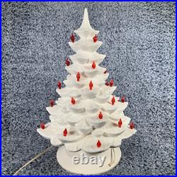 Vintage Christmas Tree Lighted Ceramic Mold White withRemovable Base 1970's Vintage Christmas Tree Lighted Ceramic Mold White withRemovable Base 1970's