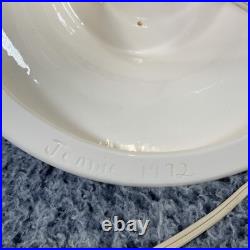 Vintage Christmas Tree Lighted Ceramic Mold White withRemovable Base 1970's