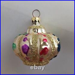Vintage Christmas Tree Ornaments West Germany Lantern Apple Cottage Pear Face