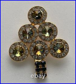 Vintage Christmas Tree Pin Brooch Dorothy Bauer Art Deco Rhinestones Book Piece