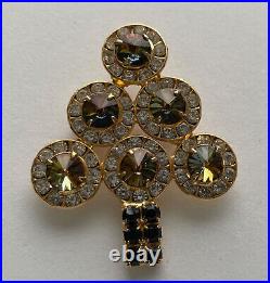 Vintage Christmas Tree Pin Brooch Dorothy Bauer Art Deco Rhinestones Book Piece