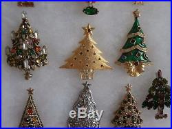 Vintage Christmas Tree Pin/brooch Lot (10) All Signed Excellent