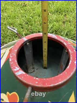 Vintage Christmas Tree Stand 1940s 1950s Tin Litho Rare Design