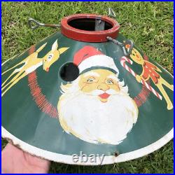 Vintage Christmas Tree Stand 1940s 1950s Tin Litho Rare Design