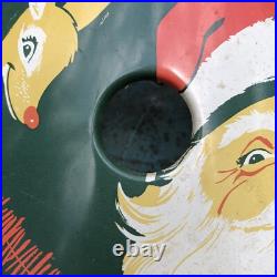 Vintage Christmas Tree Stand 1940s 1950s Tin Litho Rare Design