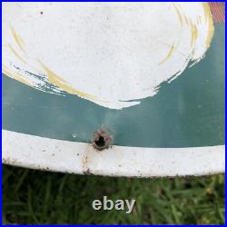 Vintage Christmas Tree Stand 1940s 1950s Tin Litho Rare Design